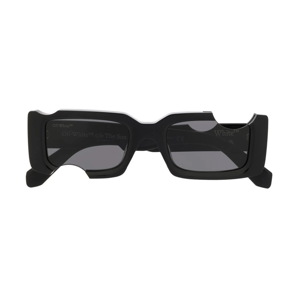 Off-White Black Rectangular Sunglasses with Pouch